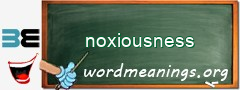 WordMeaning blackboard for noxiousness